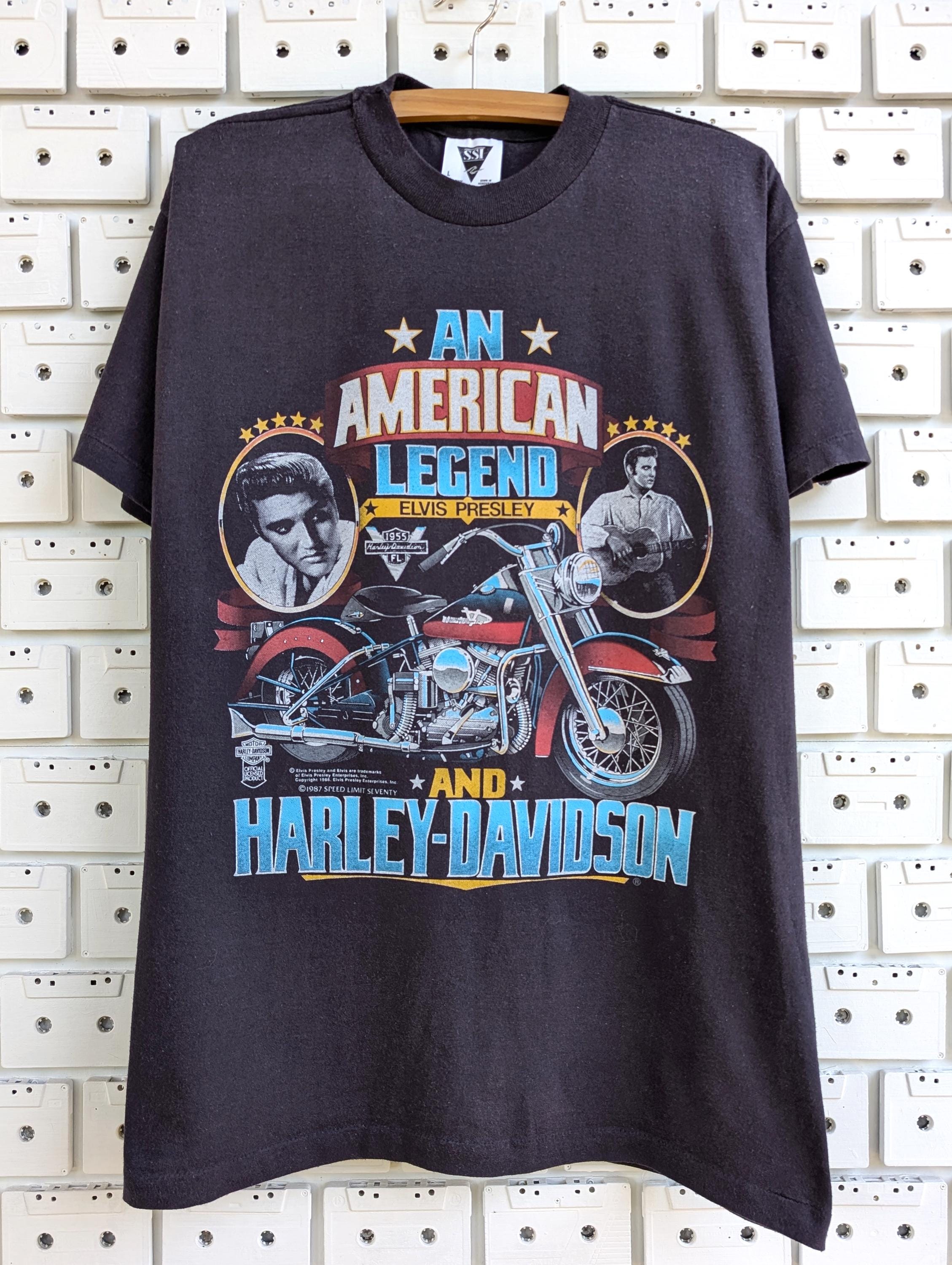 Vintage 1987 Elvis Presley Harley Davidson T-shirt King of Rock