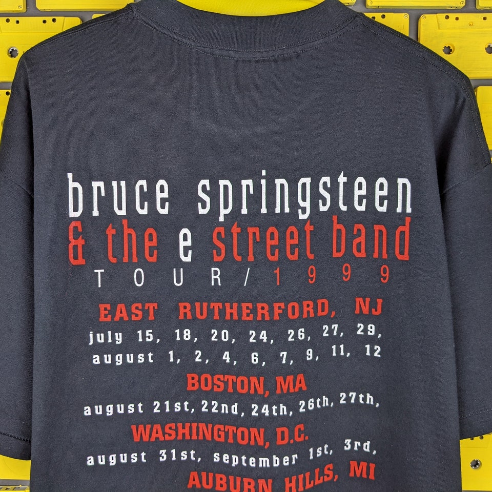 T-shirt Vintage Bruce Springsteen E Street Band Tour 1999 - Taille L Noir, 100% Coton - Occasion Très Bon état