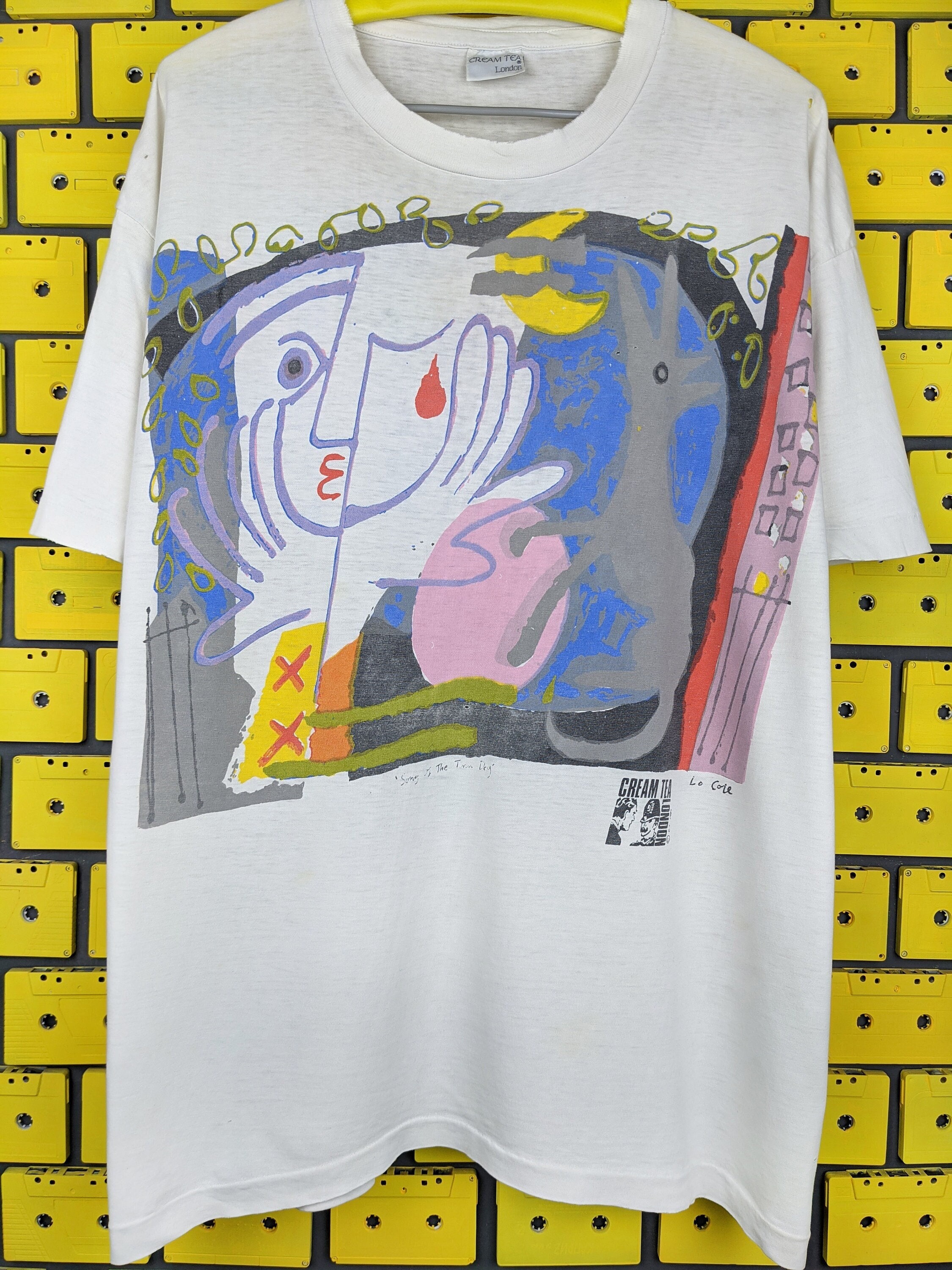 ヴィンテージ 1989 クリームティー ロンドン アート T シャツ 