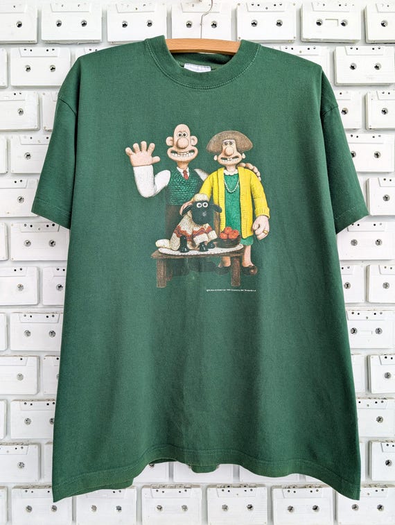 80s USA製 vintage ウォレスとグルミット Tシャツ アニメTシャツ 80年代 80s 90年代 90s ウォレスとグルミット 白 ホワイト 半袖