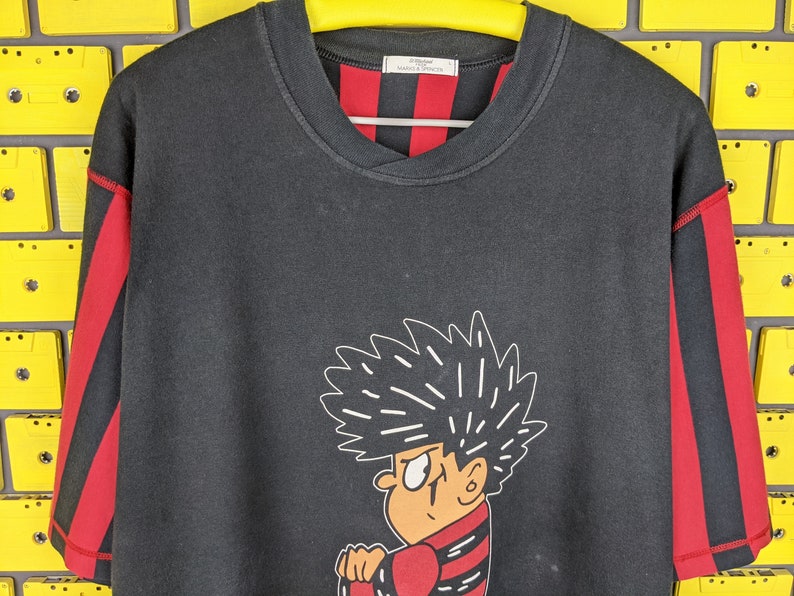 Vintage 1996 Dennis The Menace T-Shirt Beano British Comic Series Cartoon Character Merch Tee Size L/XL image 9