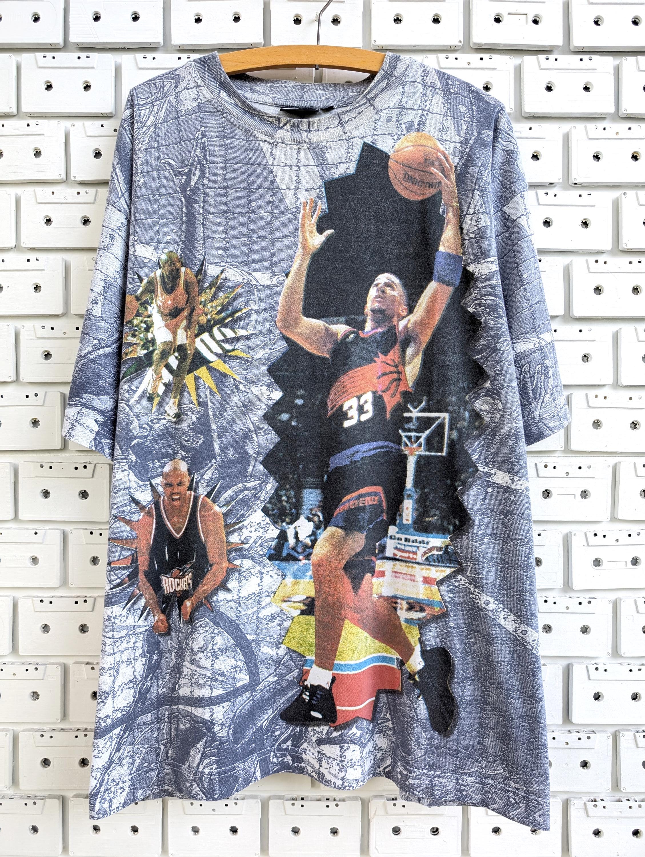 Vintage 90s Basketball T-shirt Jason Kidd Charles Barkley AOP