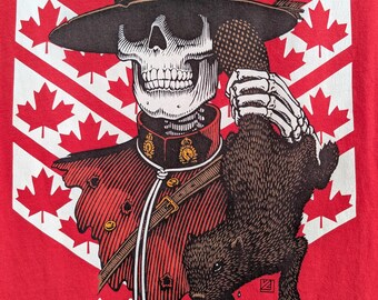 パウエル　オールドスケート　ケビン　ハリスStedmanTシャツ Vintage 00s Powell Peralta T-shirt Kevin Harris Skeleton Mountie