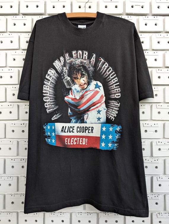 Vintage 2001 Alice Cooper Elected T-shirt Hard Shock Glam Rock 