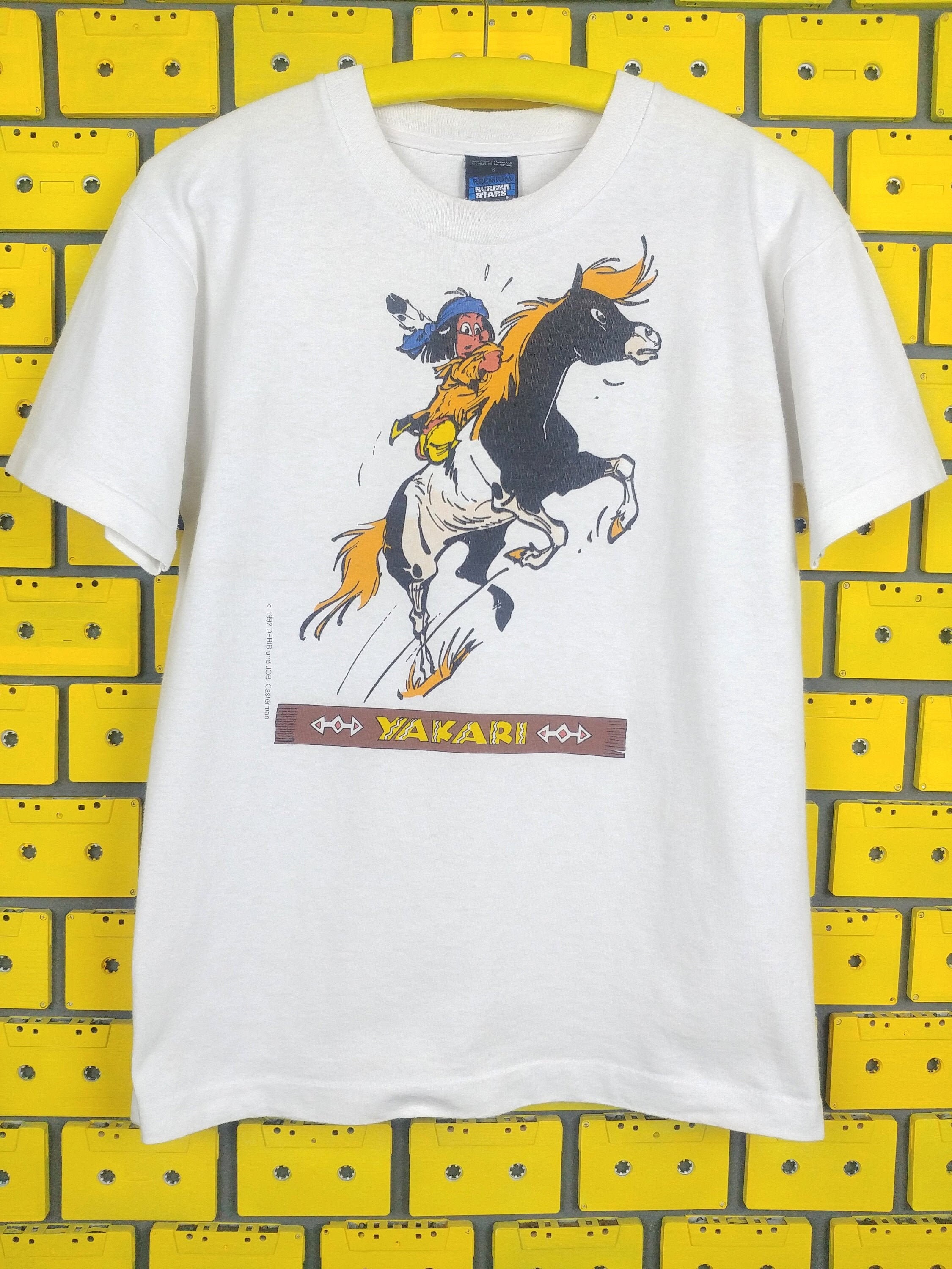 Vintage 1992 Yakari Little Indian T-shirt Sioux Native American European  Comic Book Series Bandes Dessin�es Cartoon Characters Tee Size S - Etsy