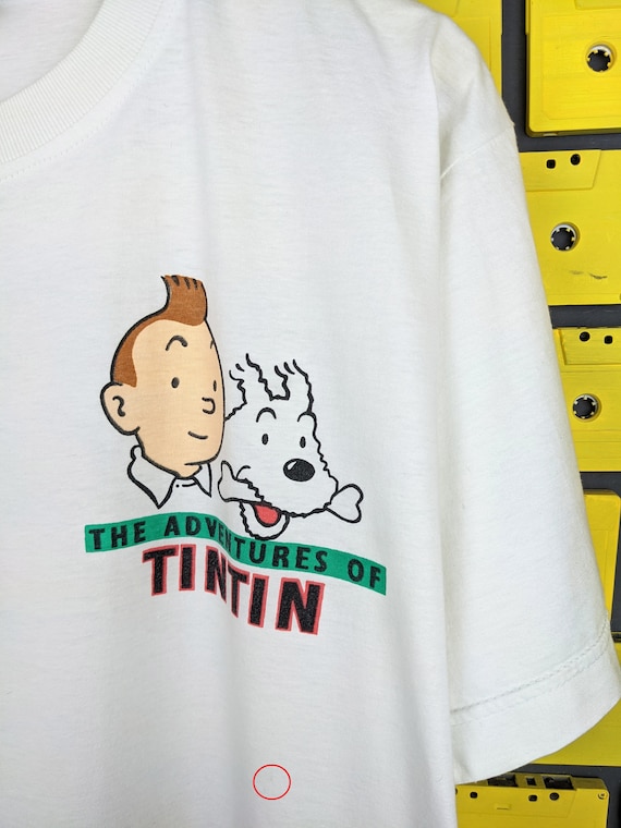 Vintage 90s The Adventures Of Tintin T-Shirt Tin … - image 3