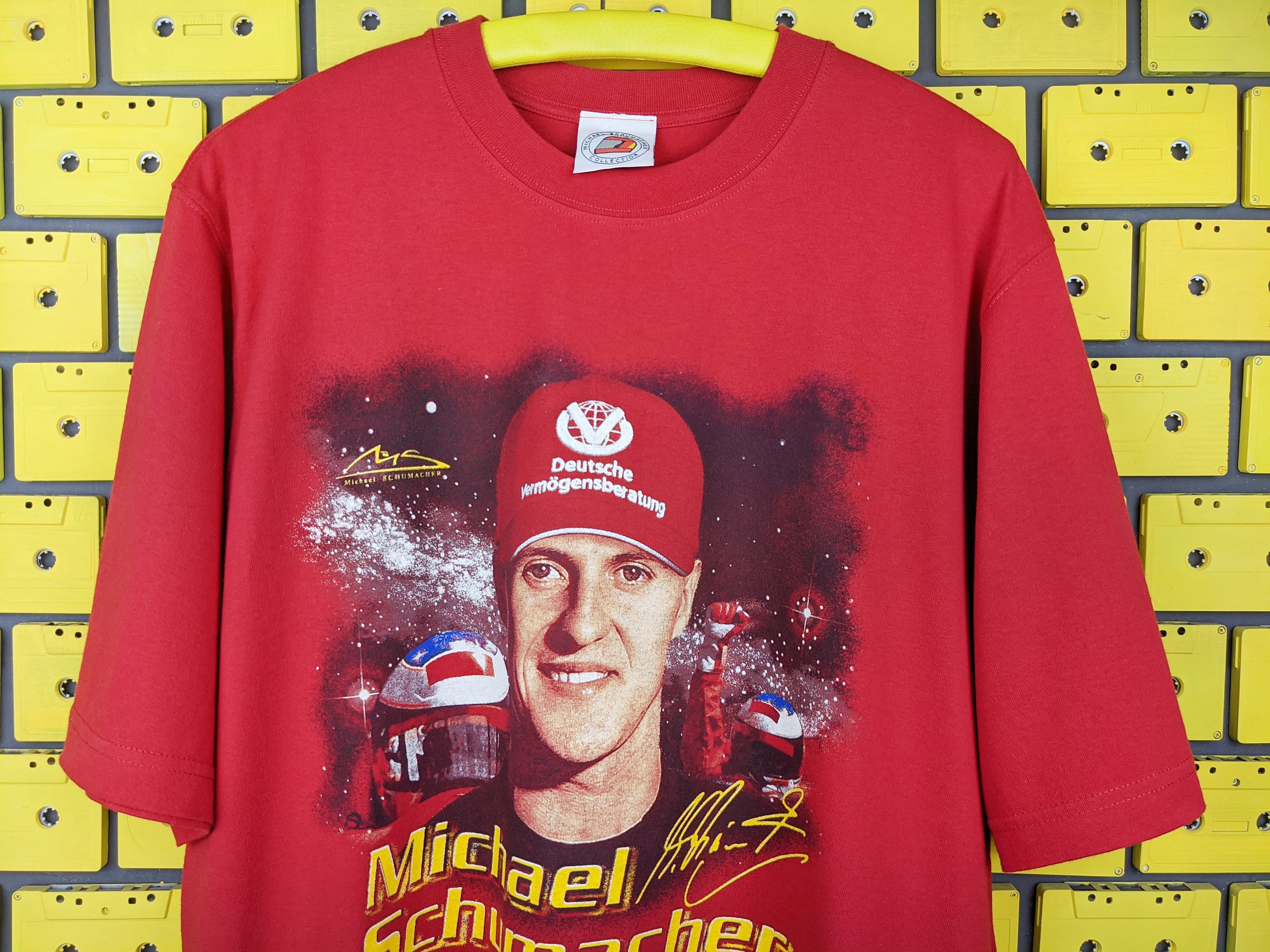 MICHAEL SCHUMACHER T-Shirt Vintage 90s Made in Italy Rouge Noir