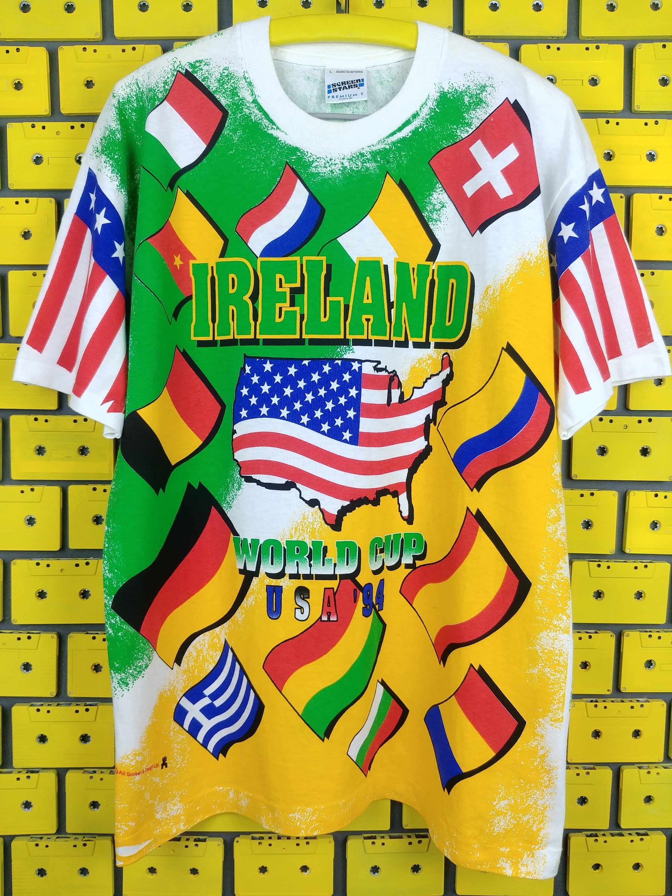 Vintage 1994 USA World Cup Ireland T-shirt FIFA UEFA Football