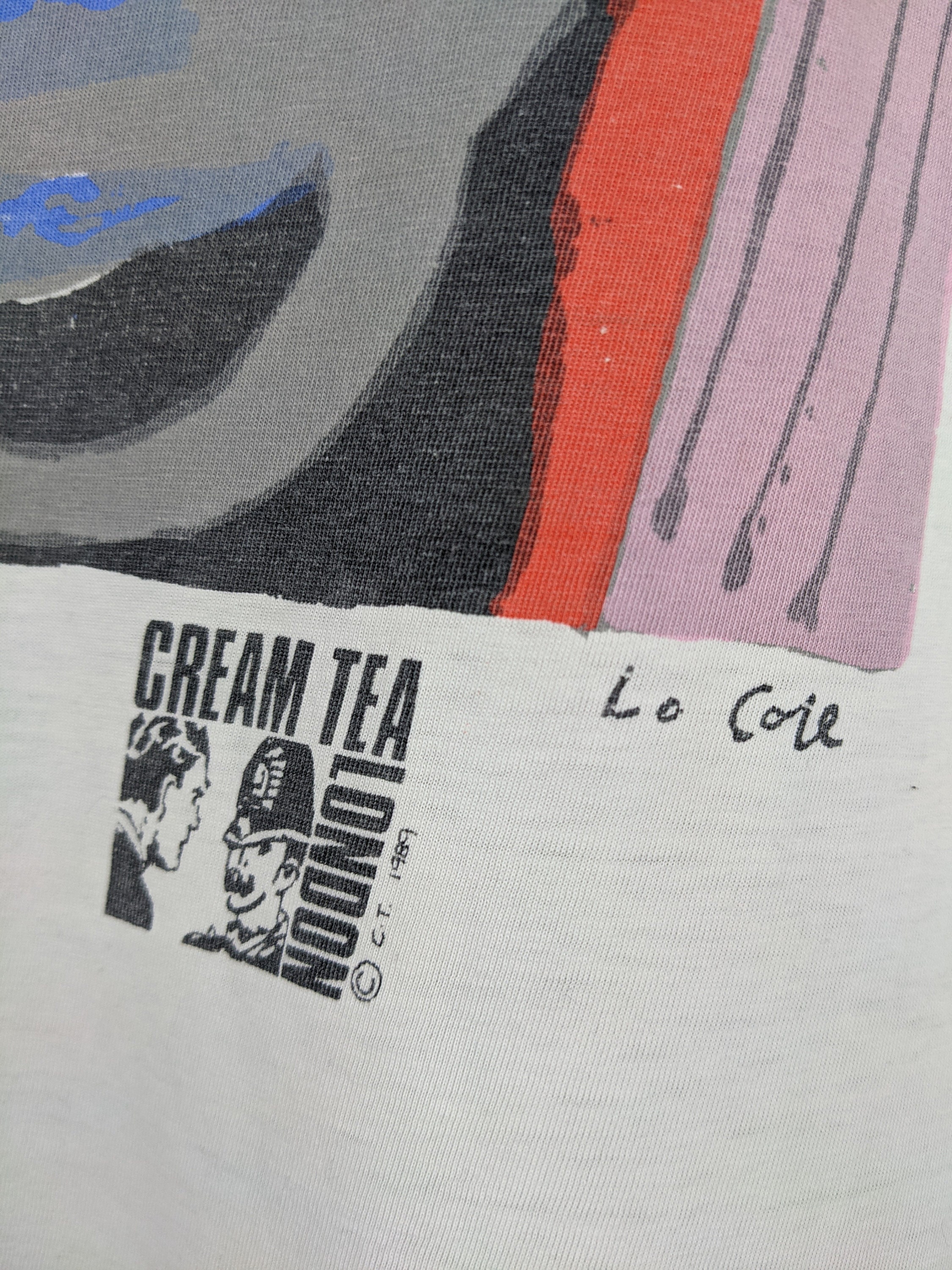 ヴィンテージ 1989 クリームティー ロンドン アート T シャツ 