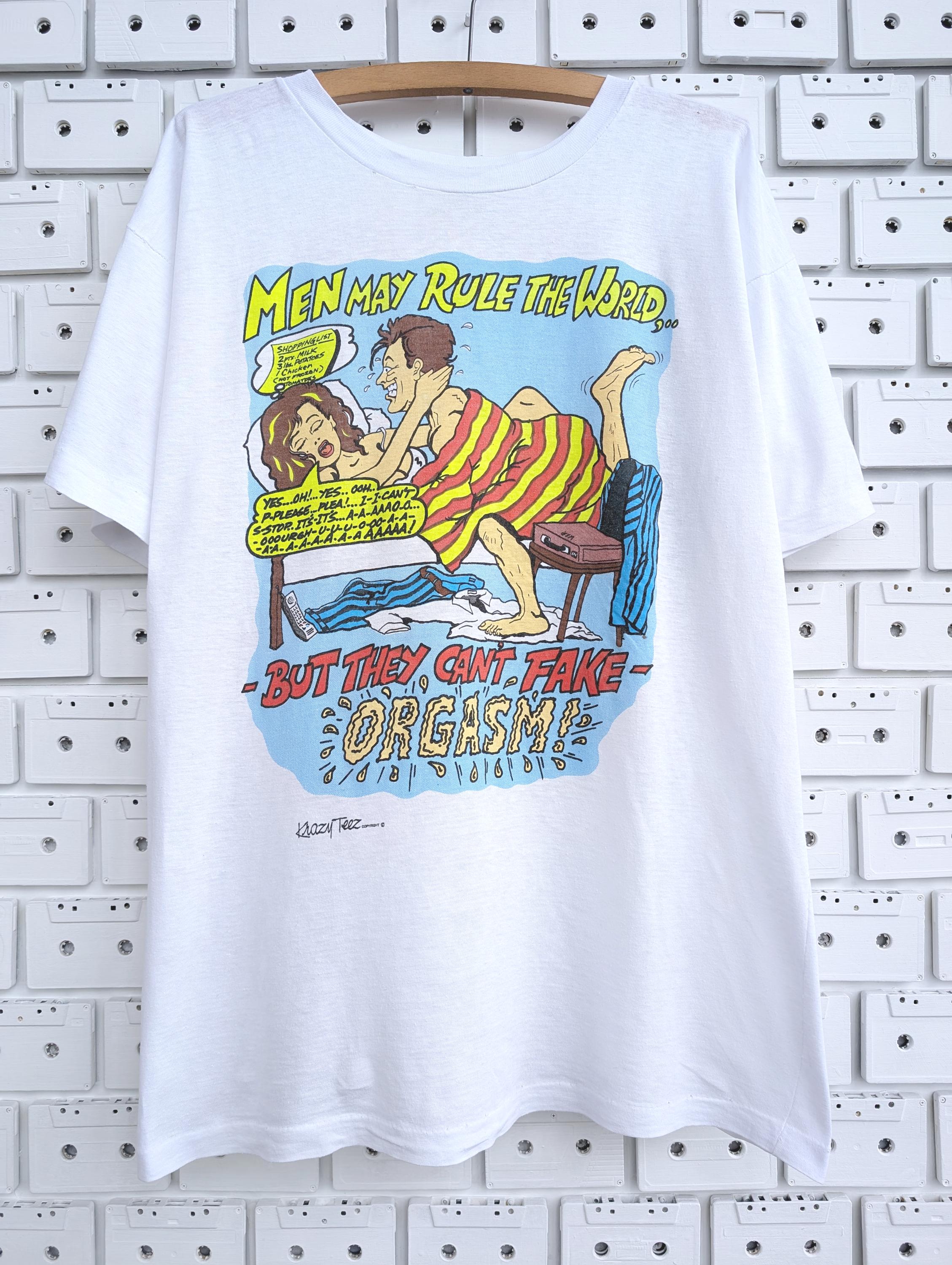 Vintage 90s Adult Humor T-shirt Sex Joke Funny Cartoon Graphic
