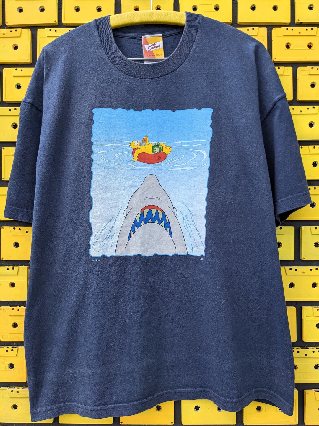 Vintage 1999 Simpsons Jaws Parody T-shirt Homer Print Matt