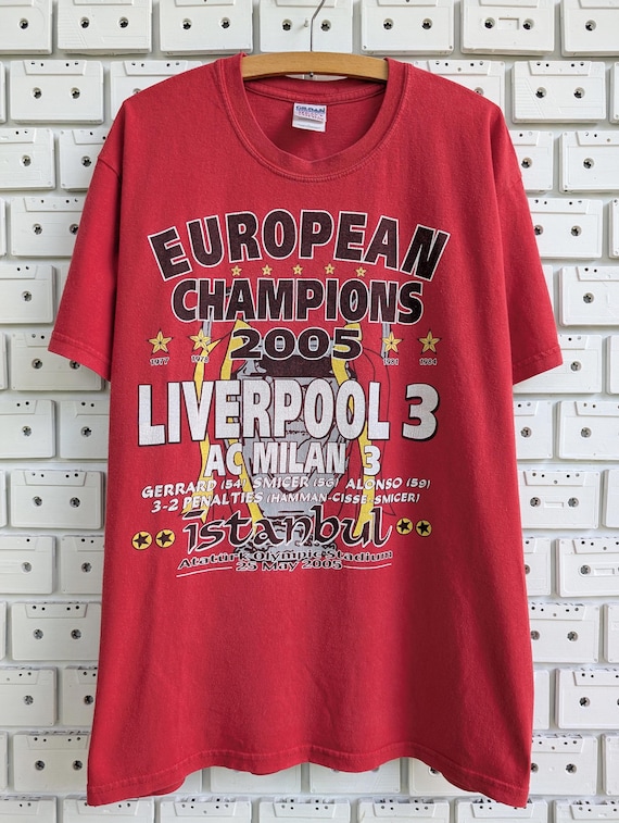 Vintage 2005 FC Liverpool T-shirt UEFA Champions League Cup Winner