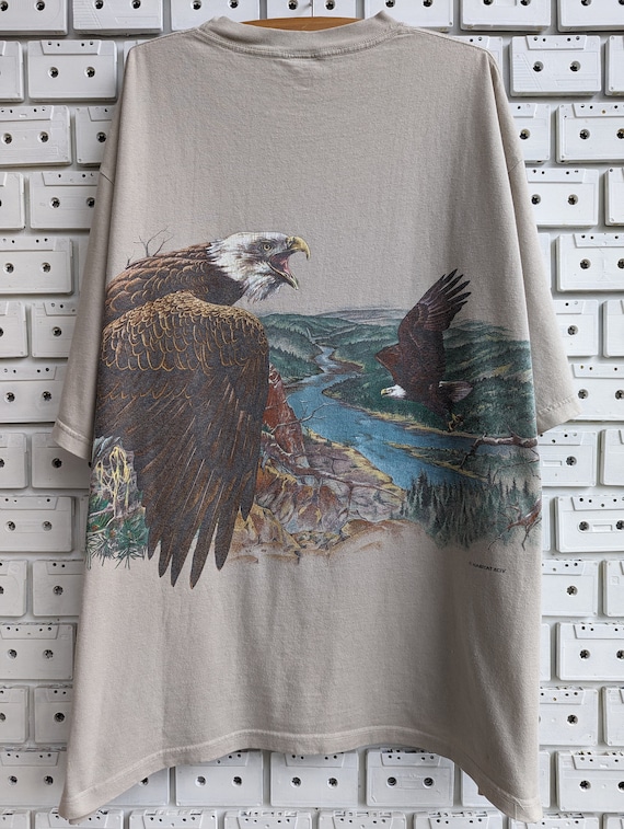 Vintage 1994 Habitat Bald Eagle T-Shirt Nature Wildli… - Gem