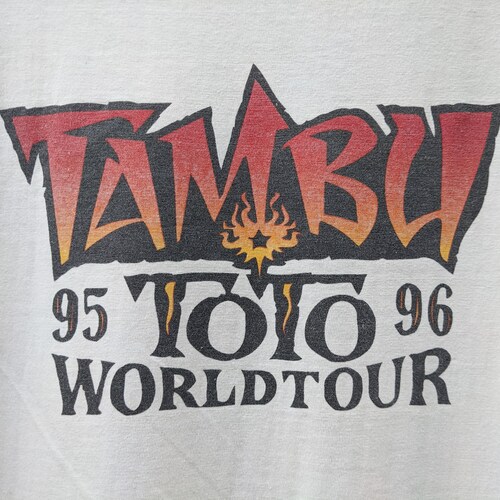 Vintage 1995 Toto Band T-Shirt Tambu Album Promo TourPop Jazz Fusion Progressive Rock Band Merch Tee Size shops Short XL