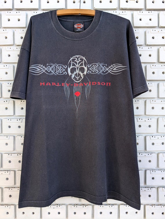 ヴィンテージ 00年代 ハーレーダビッドソン Tシャツ トライバルマスク