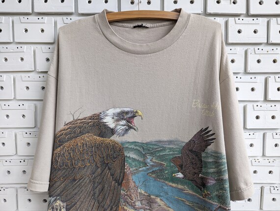 Vintage 1994 Habitat Bald Eagle T-Shirt Nature Wildli… - Gem