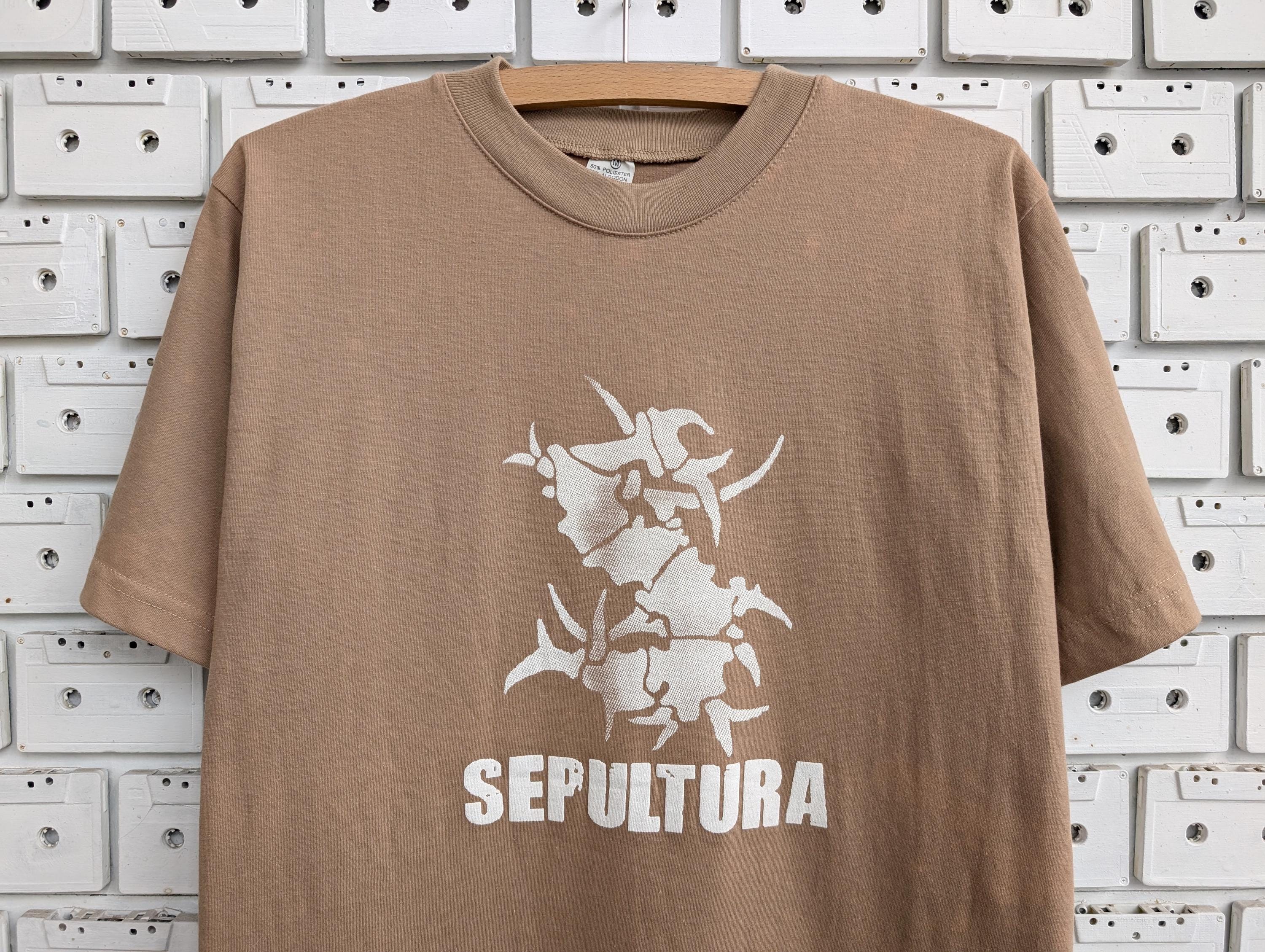Vintage 90s Sepultura Logo T-shirt Brazilian Heavy Groove Trash