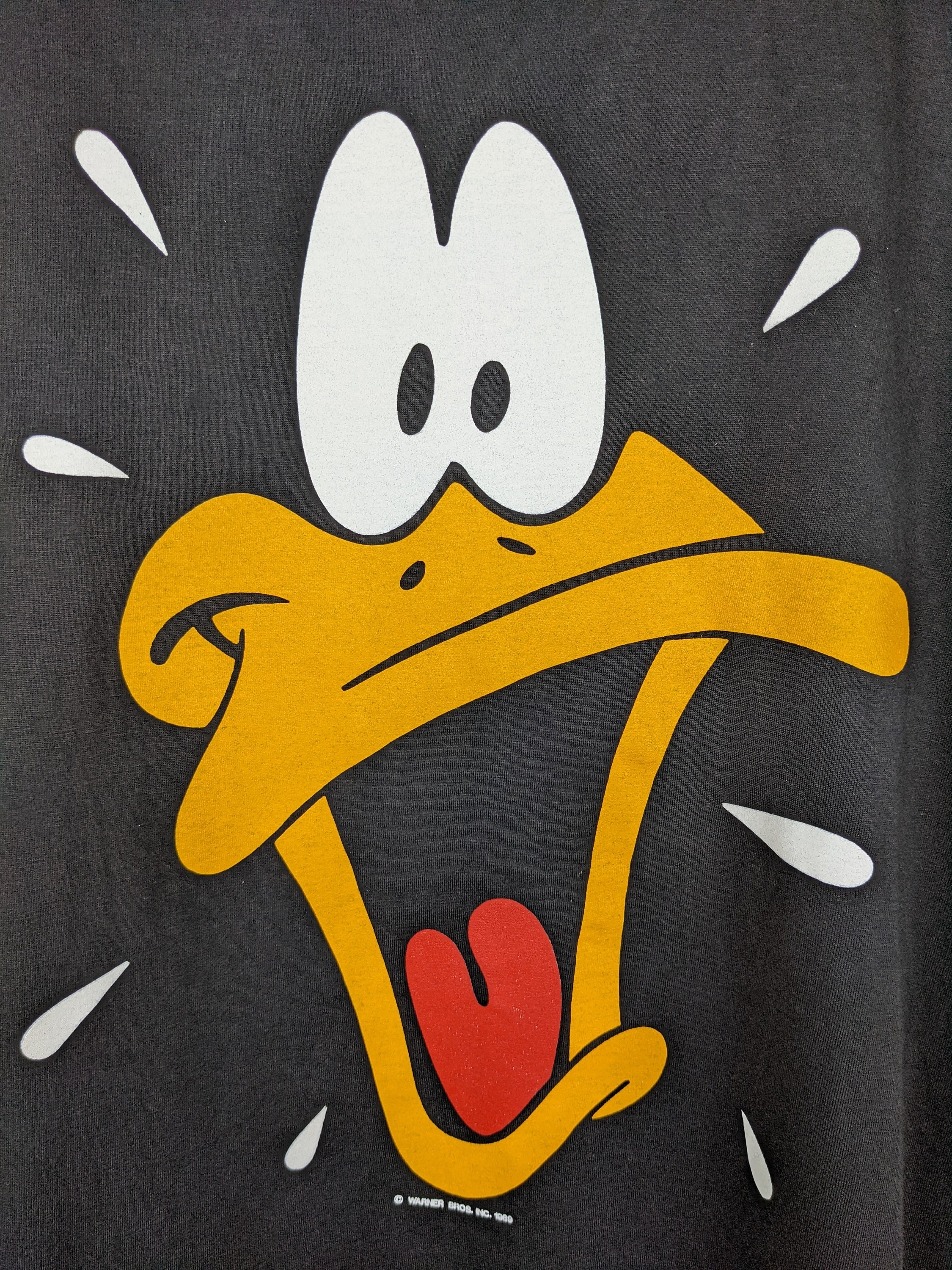 Bros Size Merch Daffy Looney Face Cartoon Etsy Characters Vintage Big Tee 1989 Tunes T-shirt Warner - Duck XL