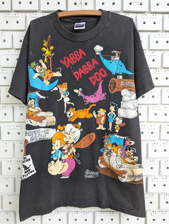Vintage 1994 the Flinstones T-shirt Yabba Dabba Doo! Double Sided