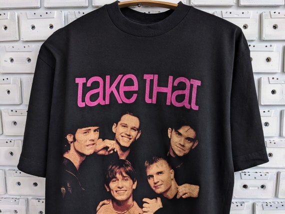 90s TAKE THAT ヴィンテージＴ バンド　Ｔシャツ 古着　ミュージック Vintage 90s Take That T-shirt Robbie Williams Mark Owen Gary