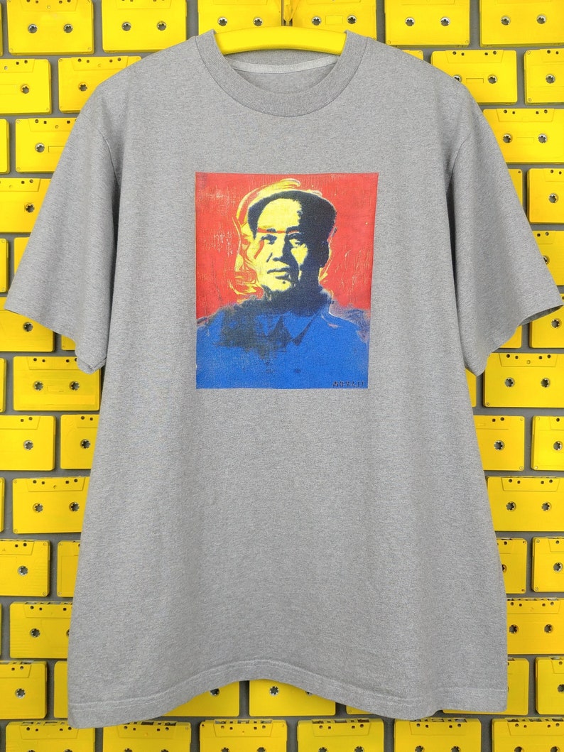 Vintage 90s Mao Zedong Pop Art T-Shirt Chairman Mao Chinese Communist Revolutionary Print Tee Size L image 1