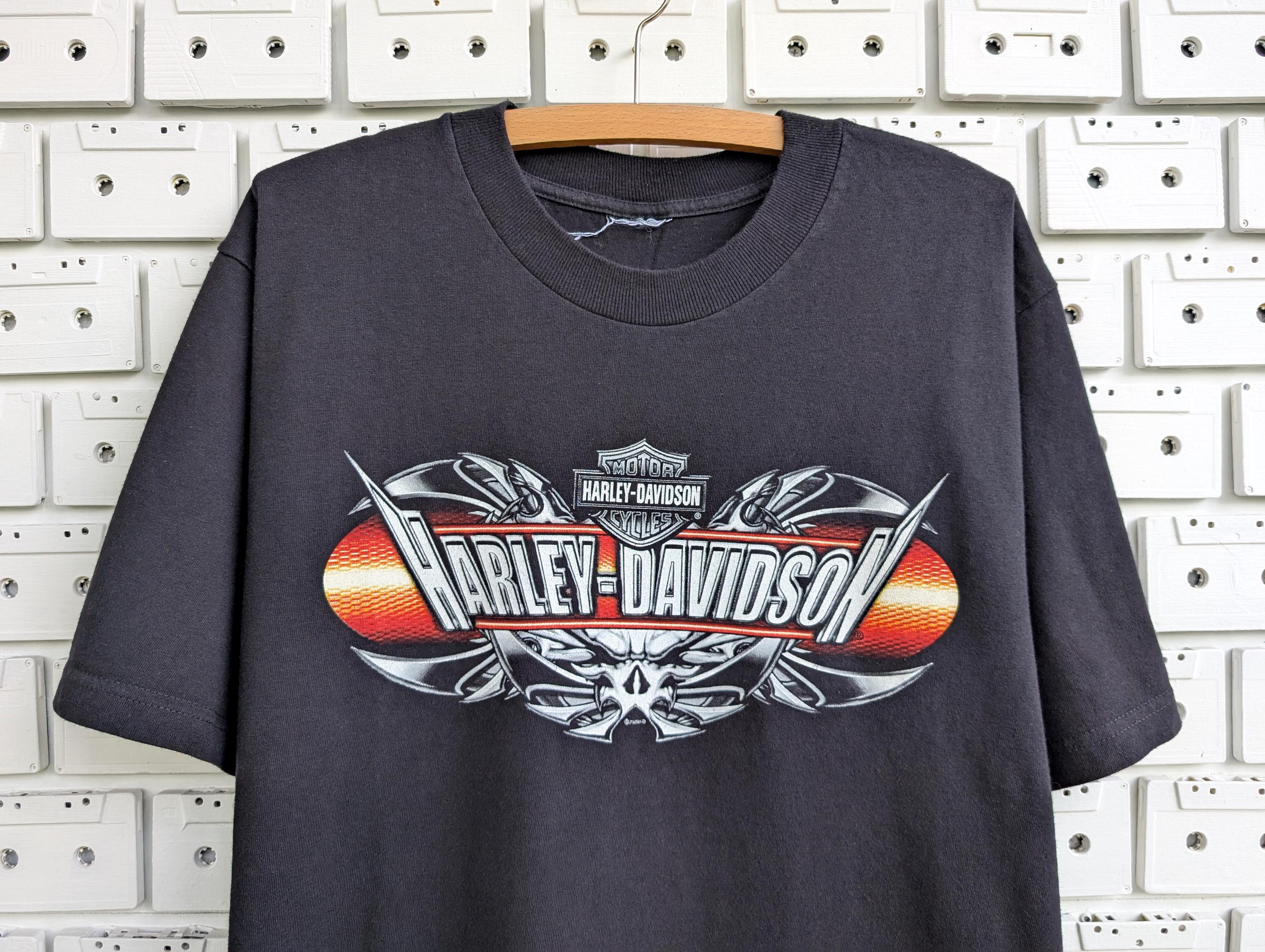 Vintage 00s Harley Davidson T-shirt Skull Graphic HD Orlando