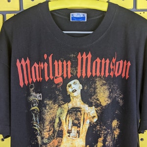 Vintage 2000 Marilyn Manson T-Shirt Holy Wood Era European Bootleg Industrial Metal Alternative Glam Rock Merch Tee Size XL image 9