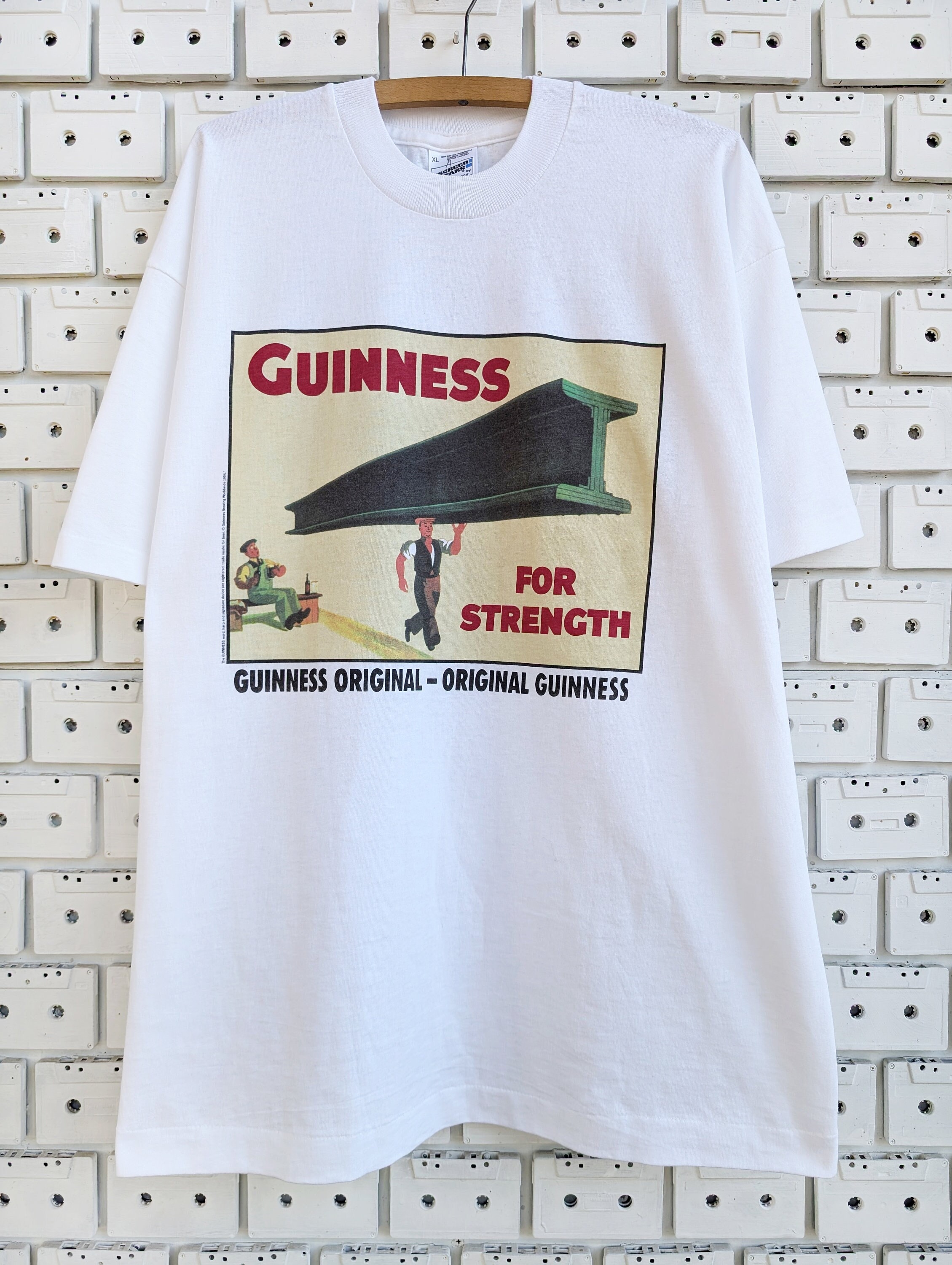 Vintage 1994 Guinness for Strength T-shirt John Gilroy Artwork 