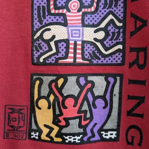 Vintage 90s Keith Haring T-Shirt Pop Art Artist Graphic Print Bootleg Tee Size XL image 8