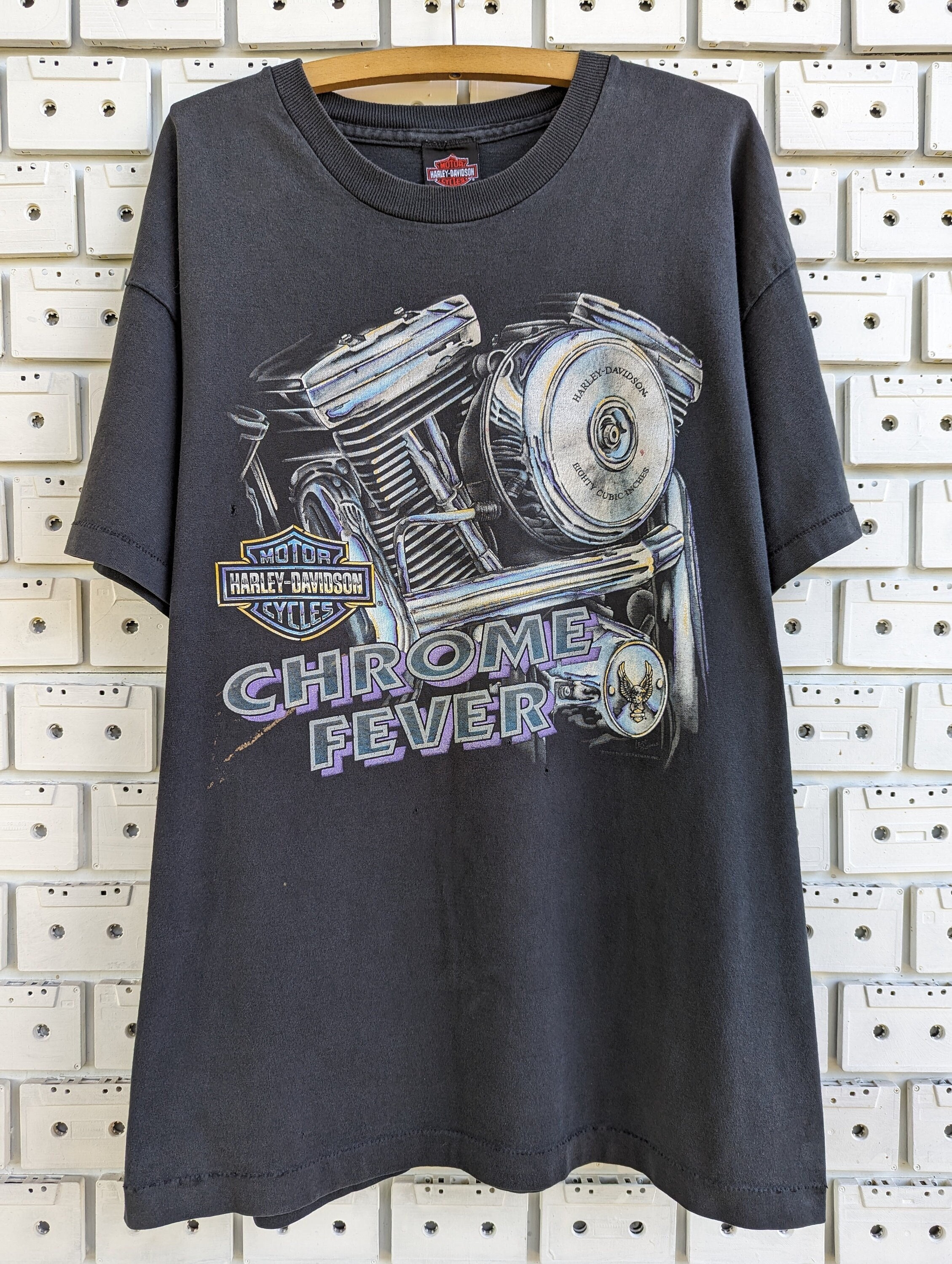 Vintage 1994 Harley Davidson T-shirt Chrome Fever Eighty Cubic 