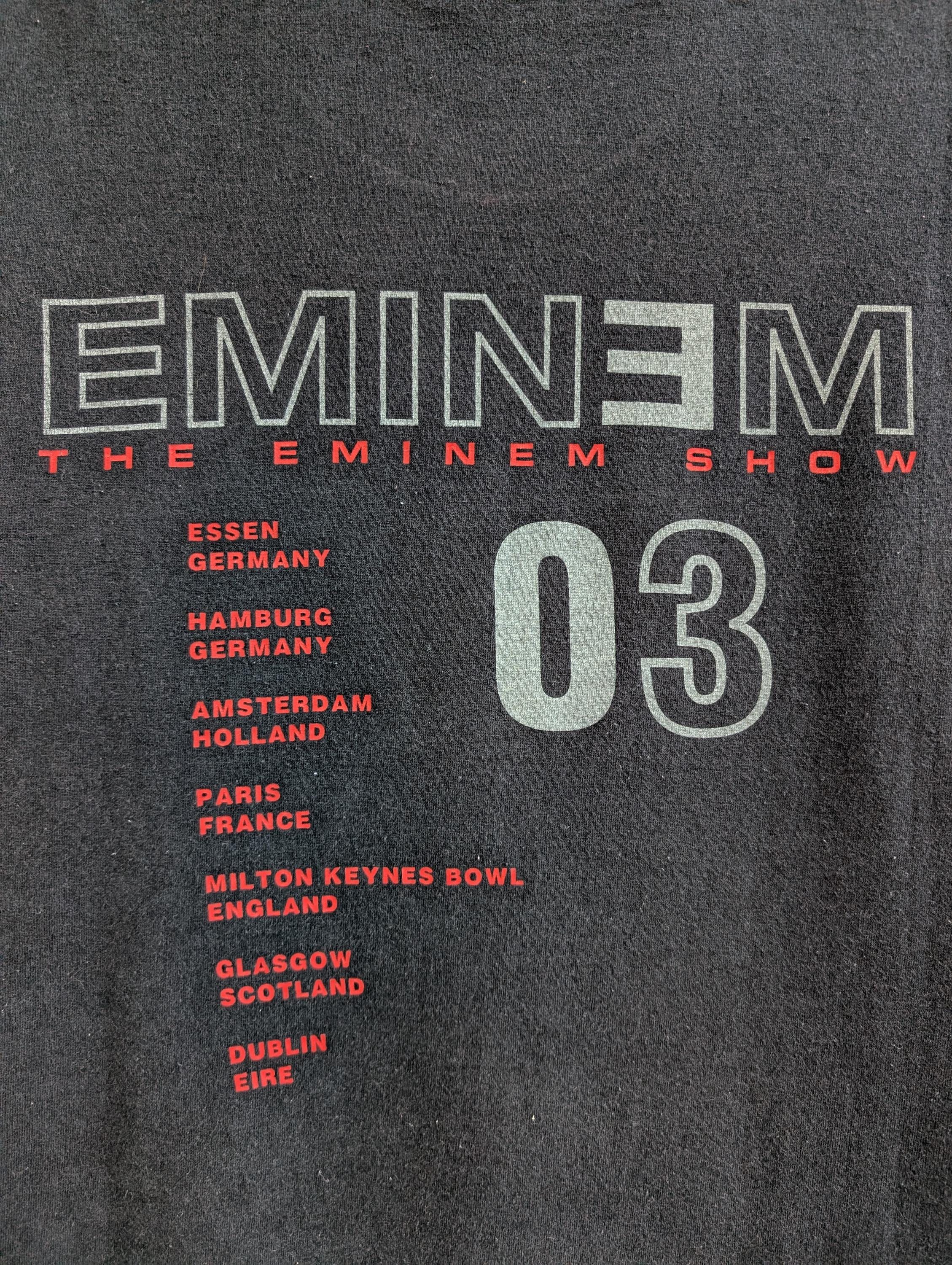 Vintage 2003 Eminem T-shirt the Eminem Show European Tour Hip Hop