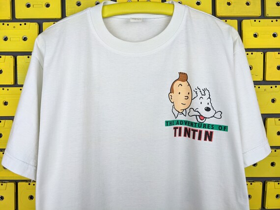Vintage 90s The Adventures Of Tintin T-Shirt Tin … - image 9