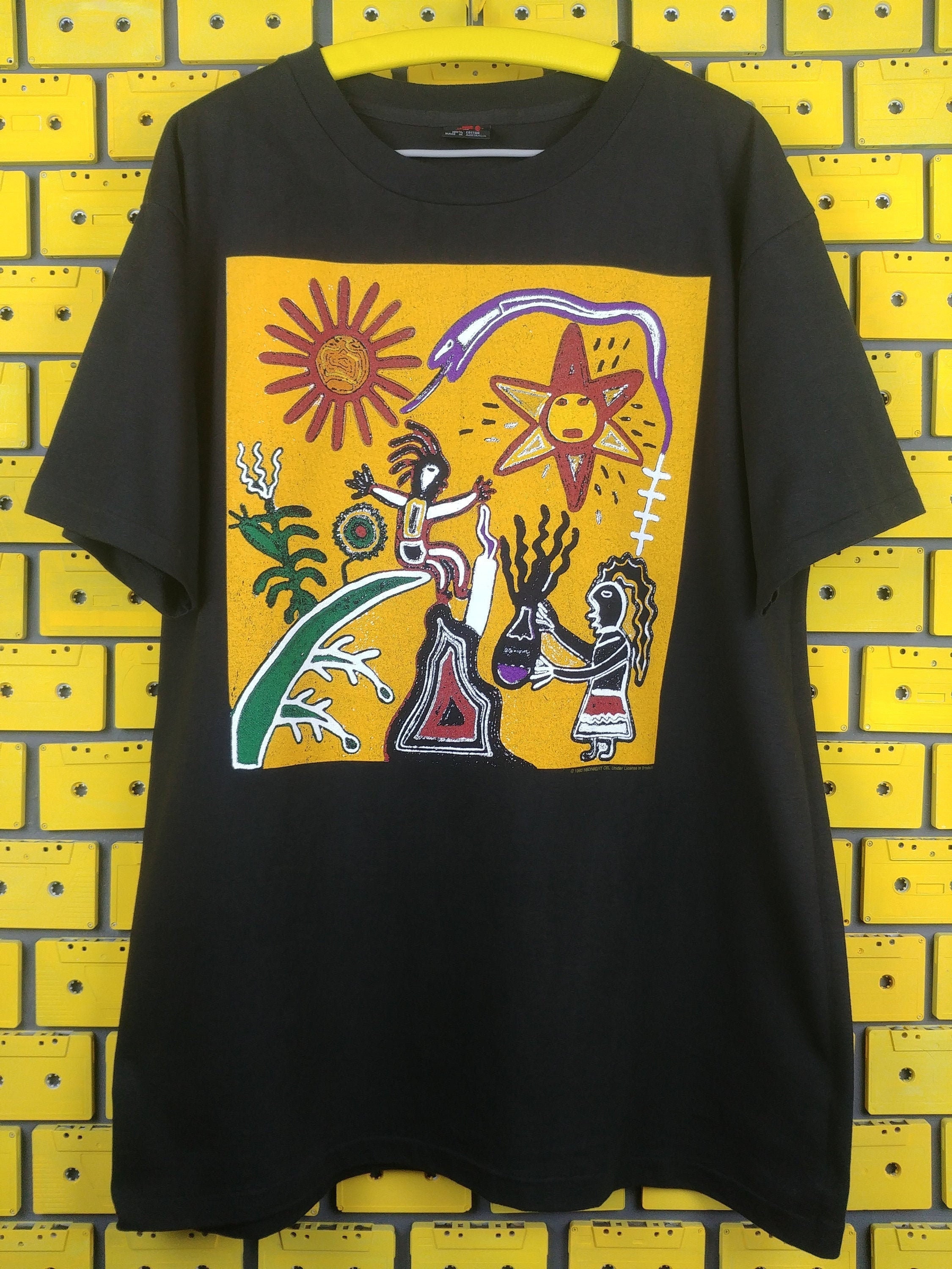 Vintage 1993 Midnight Oil T-shirt Earth Sun and Moon Tour