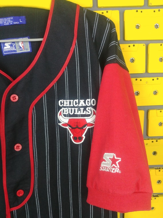 Vintage 90s Chicago Bulls Baseball Jersey NBA But… - image 10