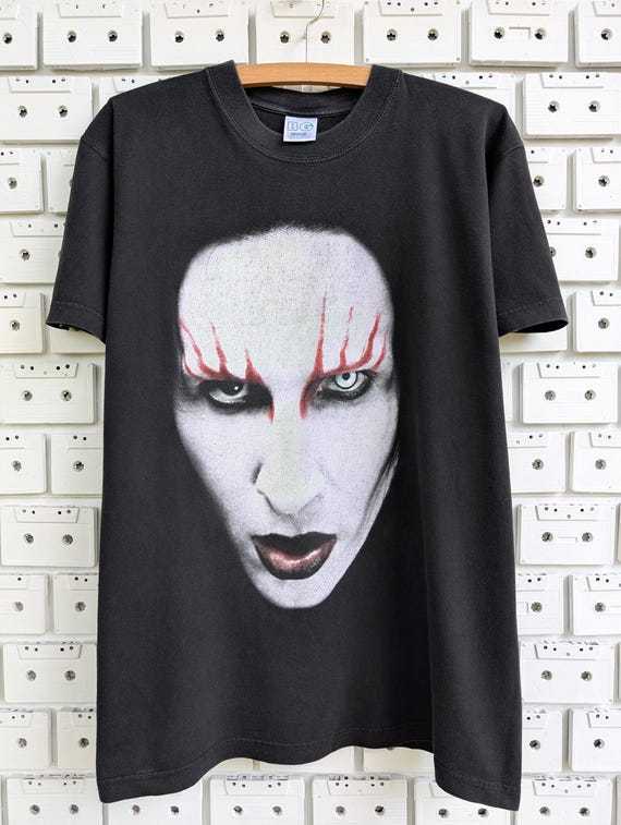 Vintage 2000 Marilyn Manson T-shirt Big Face Print Industrial