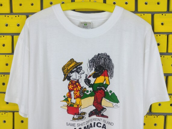 希少!メイドインジャマイカ 90年代 レゲエREGGAE ヴィンテージTシャツ ヴィンテージ 90 年代 Same Shit Different Island ジャマイカ T