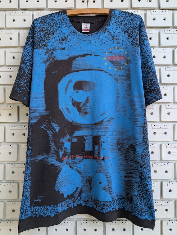 Vintage 1993 U2 Zooropa T-shirt Zoo TV Final Frontier AOP Print