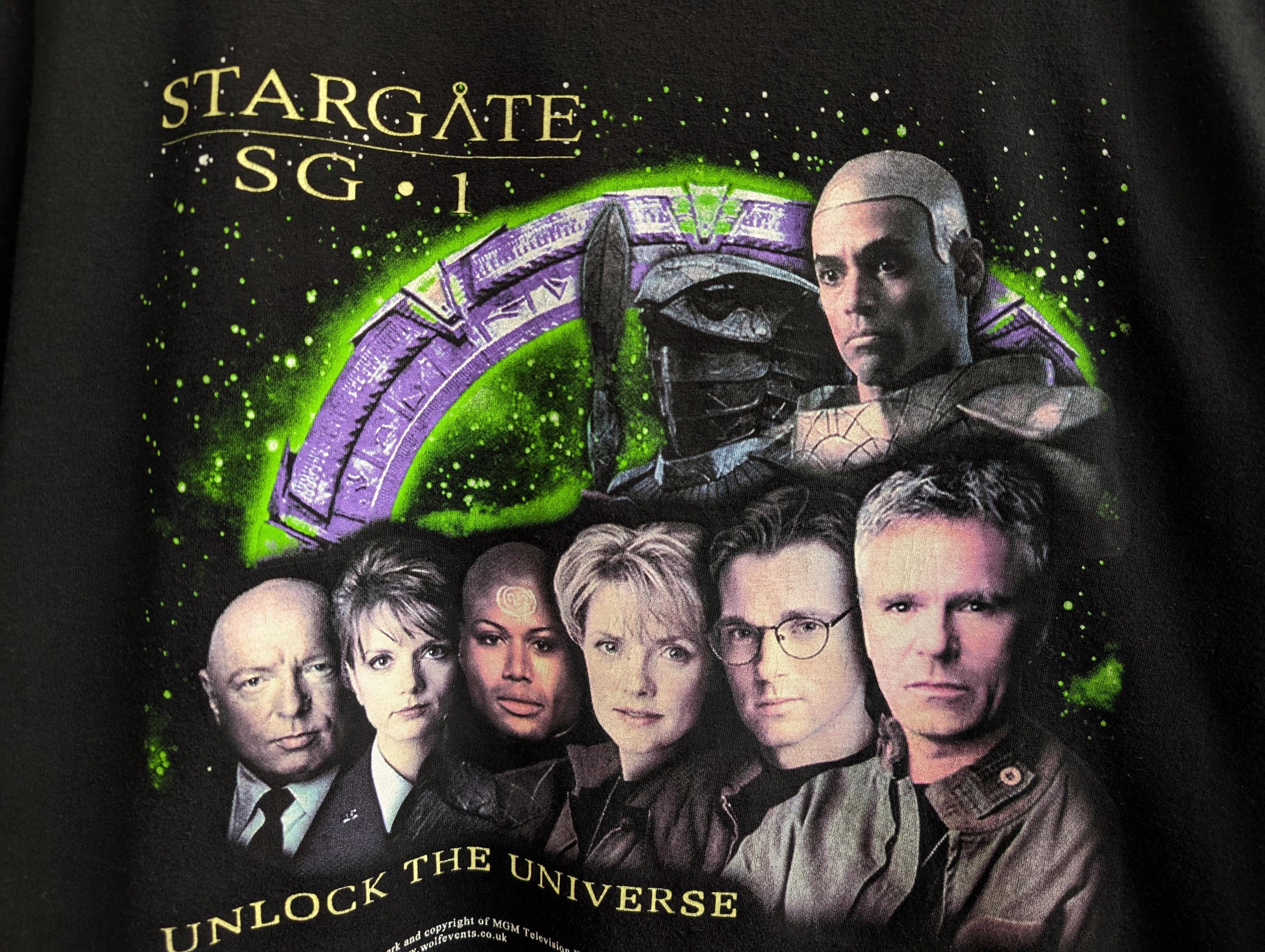 Vintage 90s Stargate SG-1 T-shirt Action Adventure Sci Fi Science 