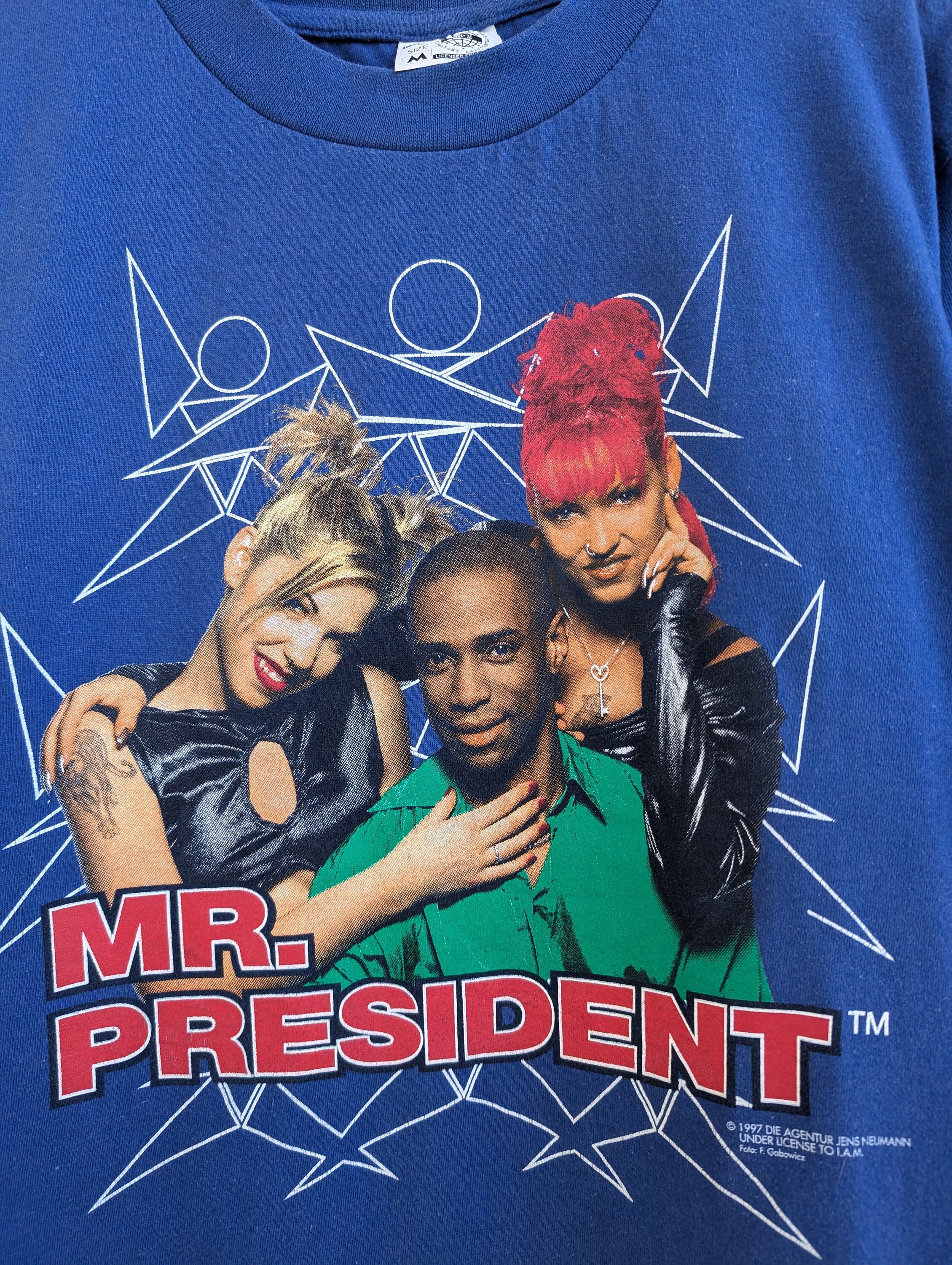 Vintage 1997 Mr President T-shirt German Eurodance Pop Reggae