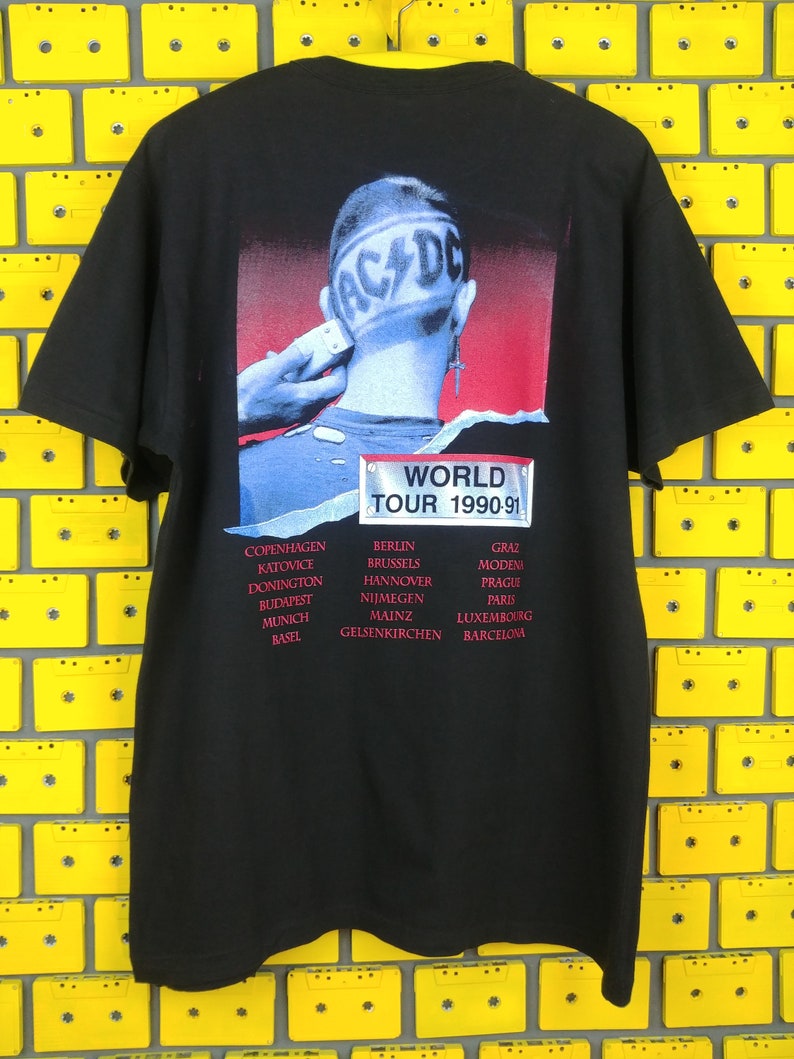 Vintage 1990 AC/DC The Razors Edge Tour T-Shirt XL Hard Rock | Etsy