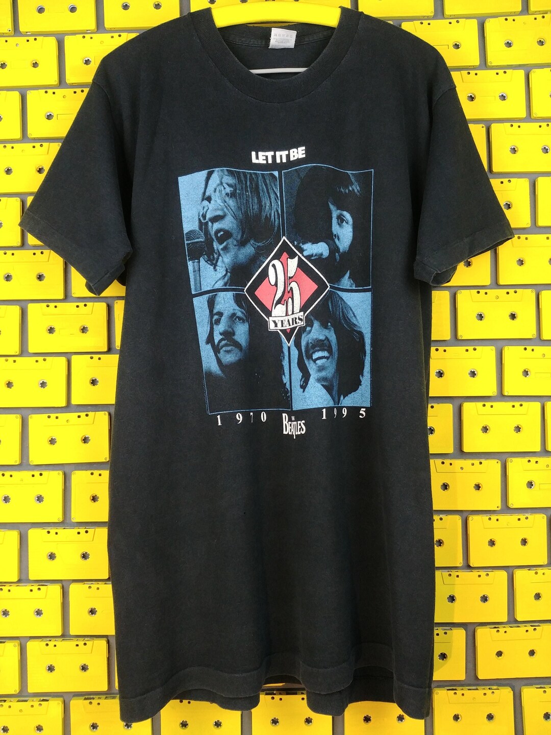 Vintage 1995 the Beatles T-shirt Let It Be 25 Anniversary Rock Pop