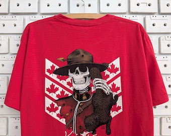 パウエル　オールドスケート　ケビン　ハリスStedmanTシャツ Vintage 00s Powell Peralta T-shirt Kevin Harris Skeleton Mountie