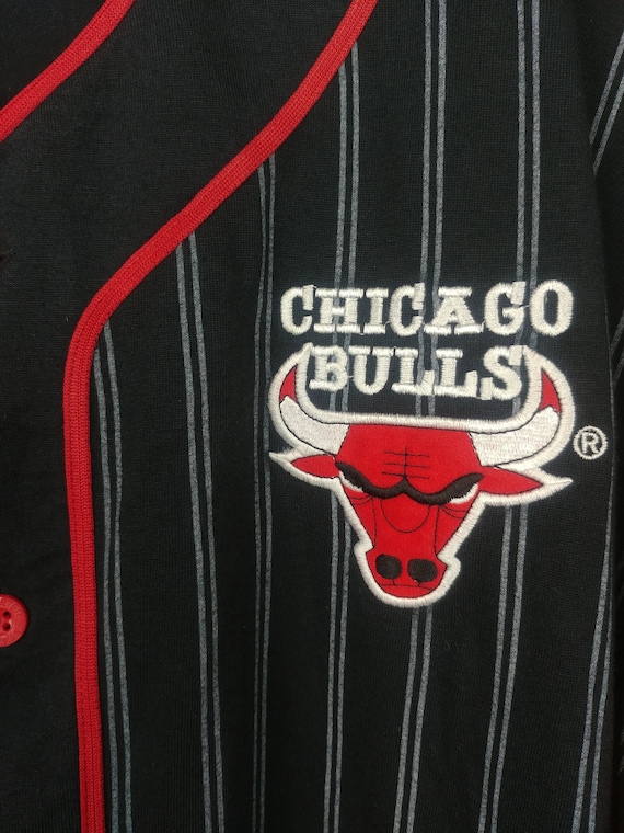 Vintage 90s Chicago Bulls Baseball Jersey NBA But… - image 3