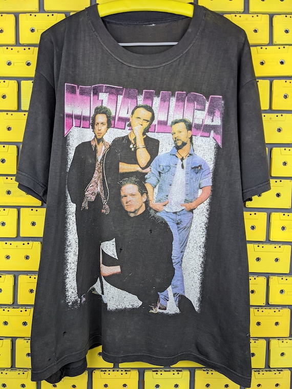 Vintage 90s Metallica Rare Bootleg T-Shirt Thrash… - image 1