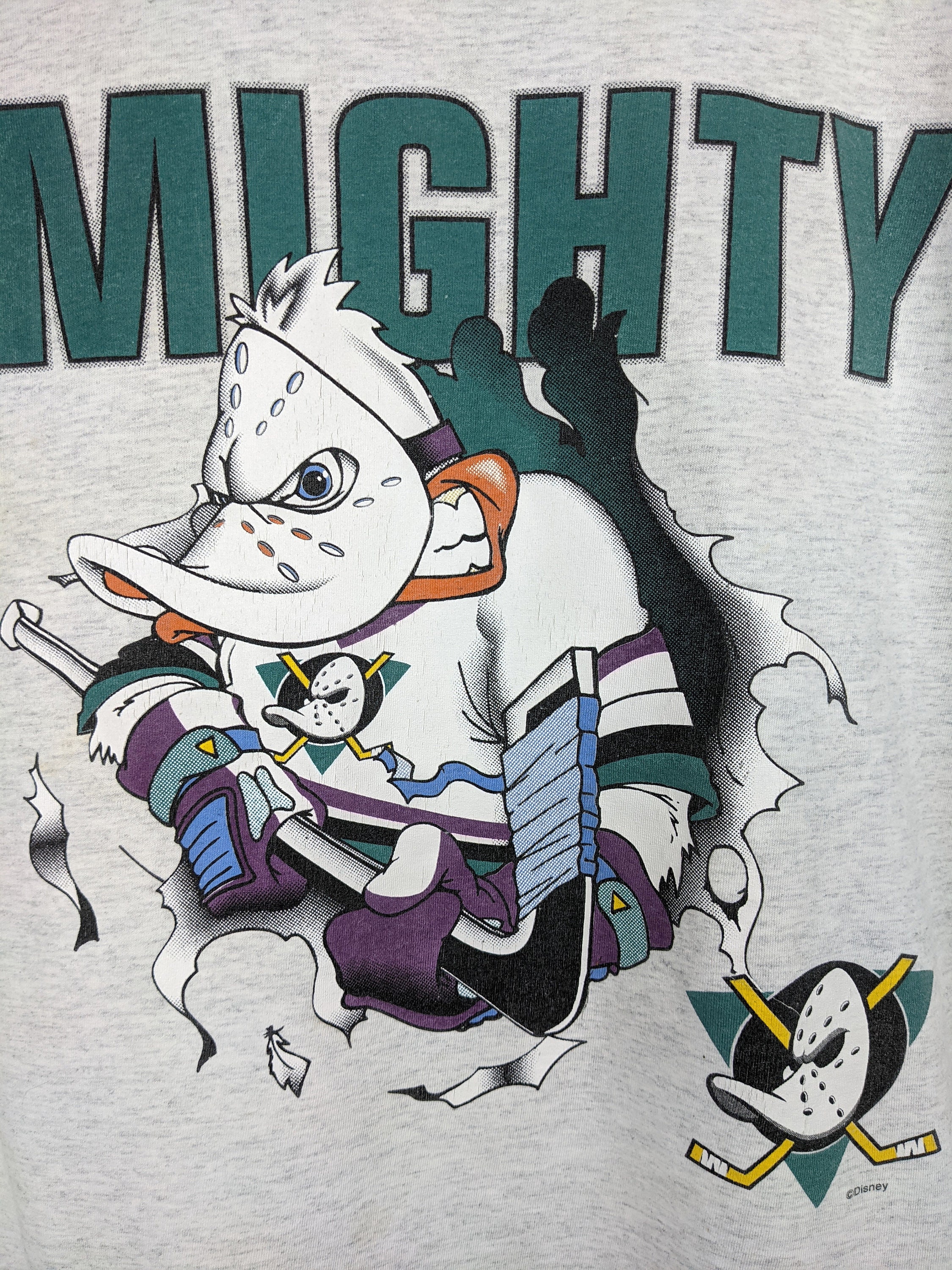 1994 Anaheim Mighty Ducks T-shirt Vintage 1990s Gildan Trench