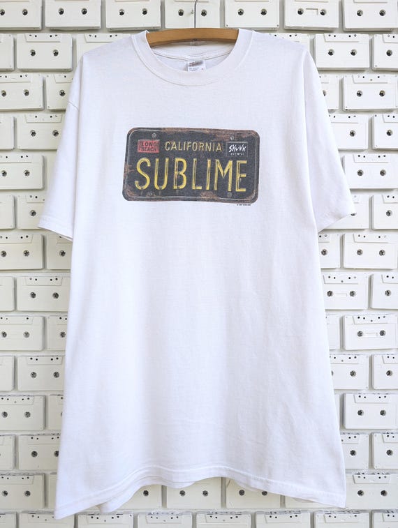 Vintage 1997 Sublime Band T-shirt License Plate Graphic Ska Punk