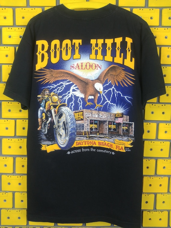 Vintage 1995 Boot Hill Saloon T-shirt Daytona Bike Week Motorcycle