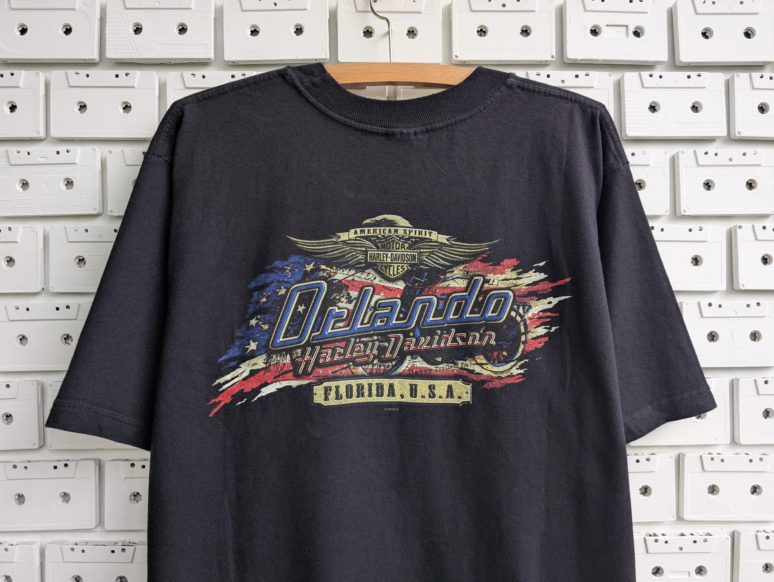 Vintage 00s Harley Davidson T-shirt Skull Graphic HD Orlando