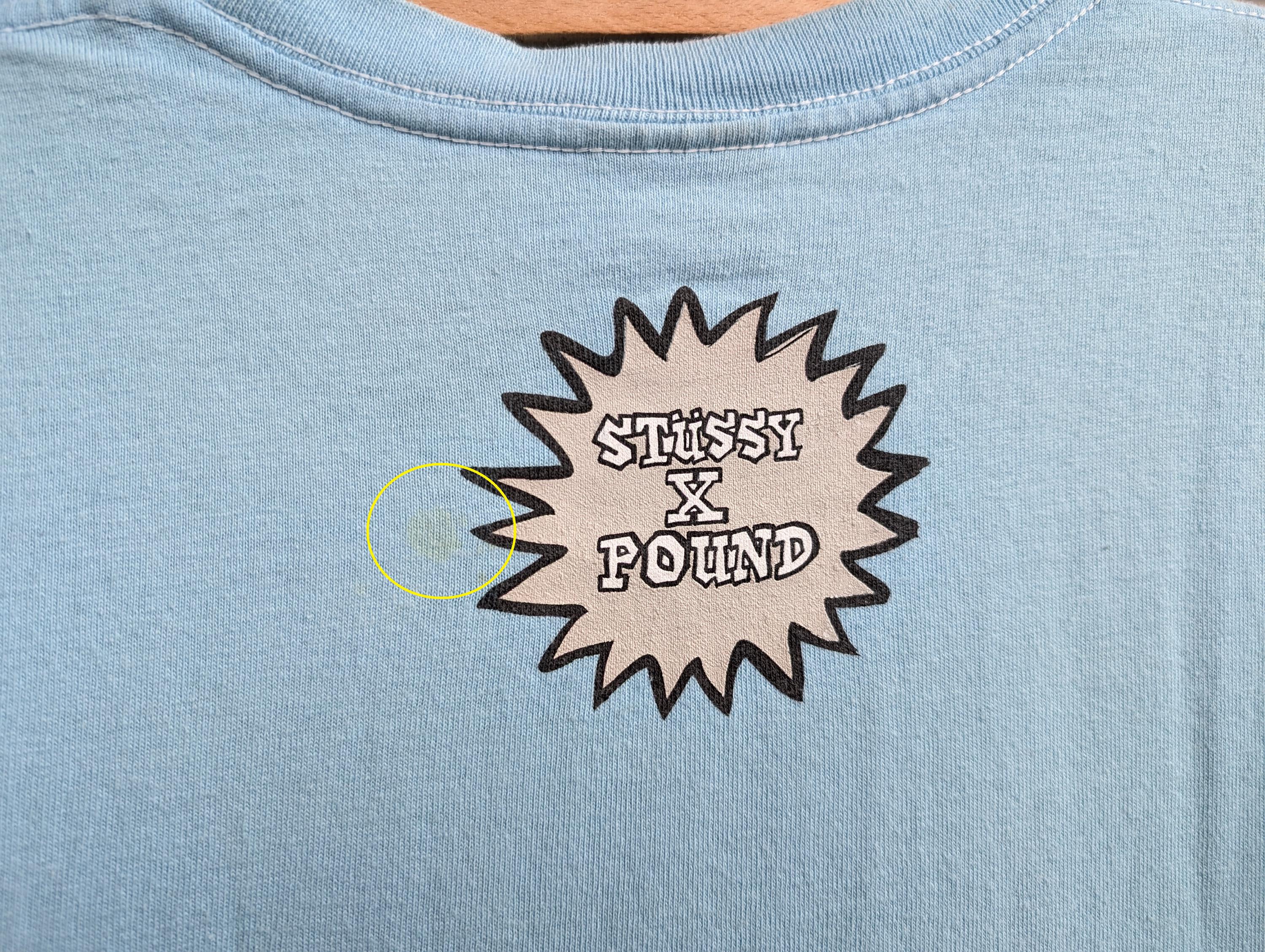 Vintage 00s Stussy Pound T-shirt Light Blue Y2K Streetwear Tee
