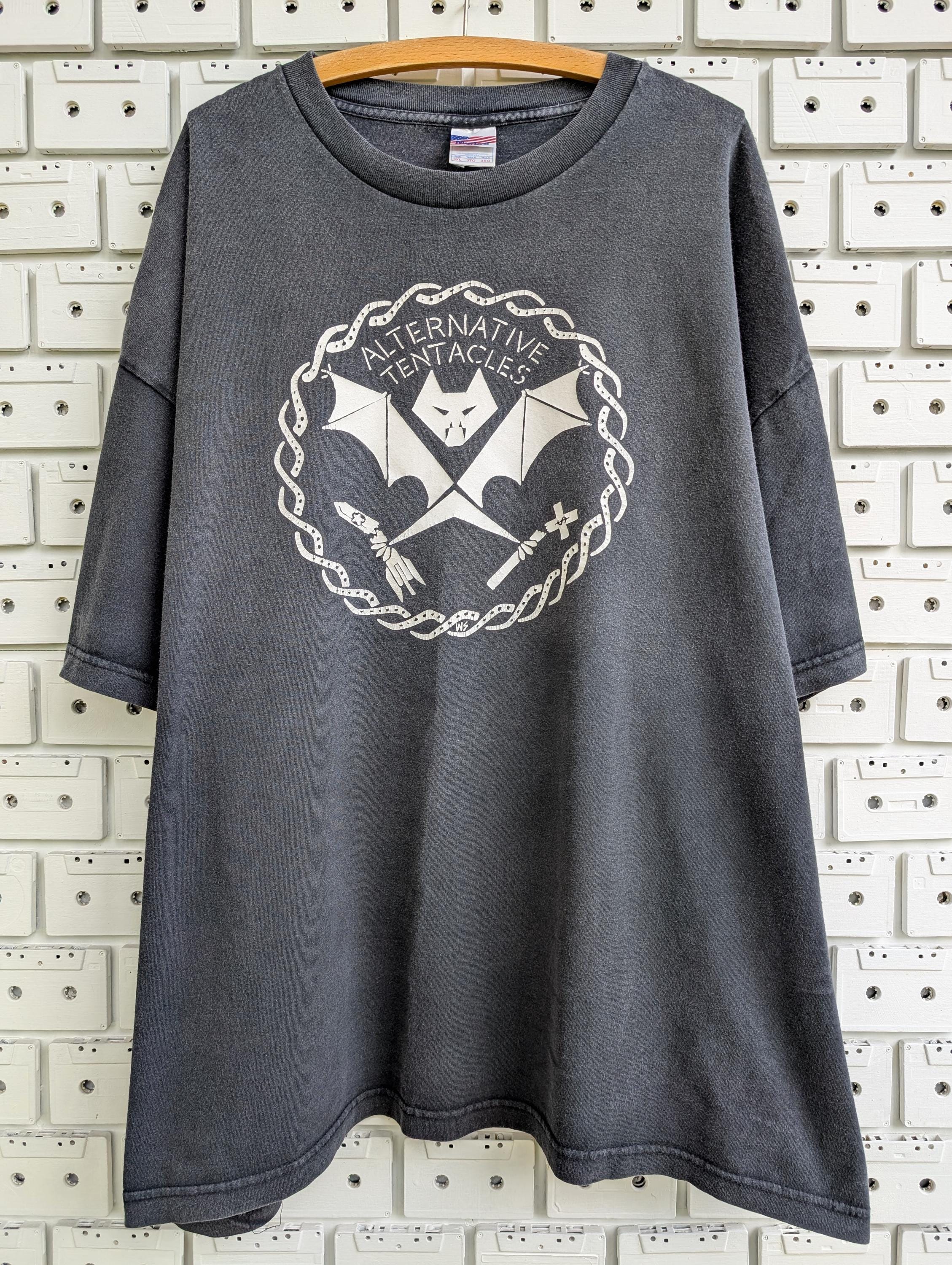 Vintage 00s Alternative Tentacles T-shirt Bat Logo Graphic Punk